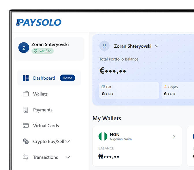 Paysolo Dashboard Preview